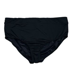 Lands End High Waisted Bikini Swim Bottoms Black Size 18